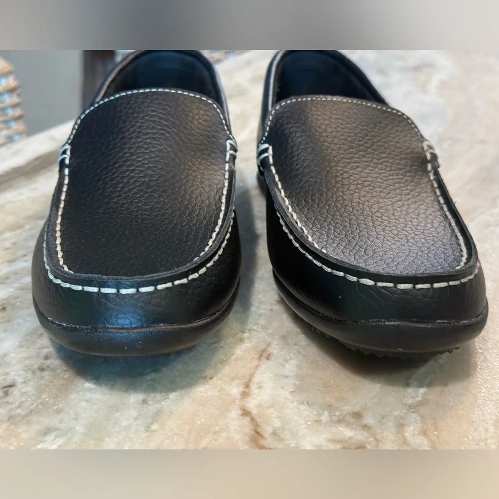 Men’s FOOTJOY Club black leather loafers golf shoes. Size 7